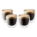 Kit Set x4 Taza Vaso Doble Vidrio Hogar Actual Pocillo Frio Calor 150ml Café