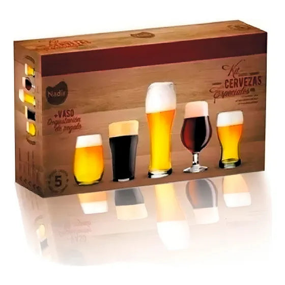 Kit Set Cervecero Especial Nadir 6 Vaso Ideal Cerveza Color Transparente